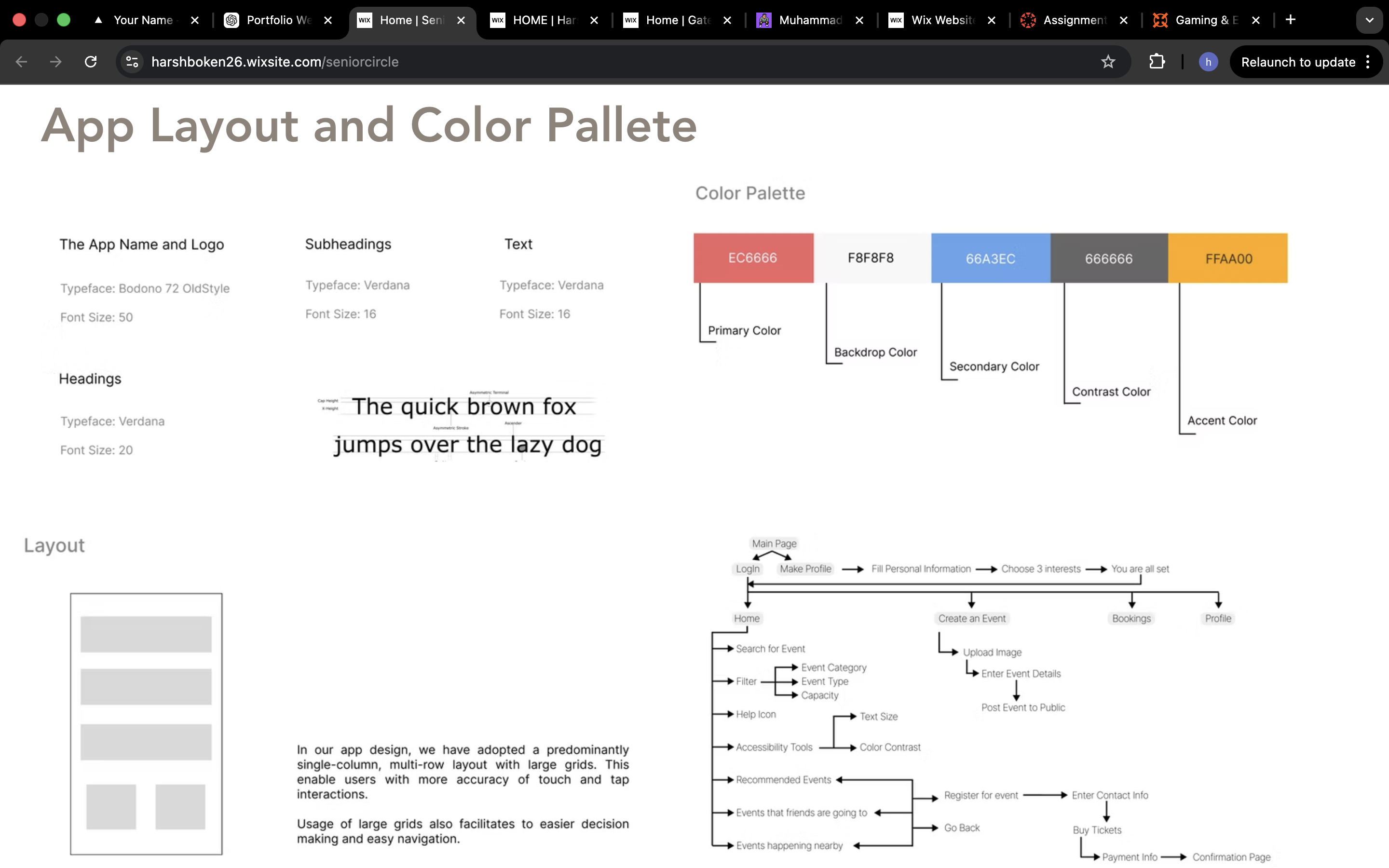 SeniorCircle layout and color palette